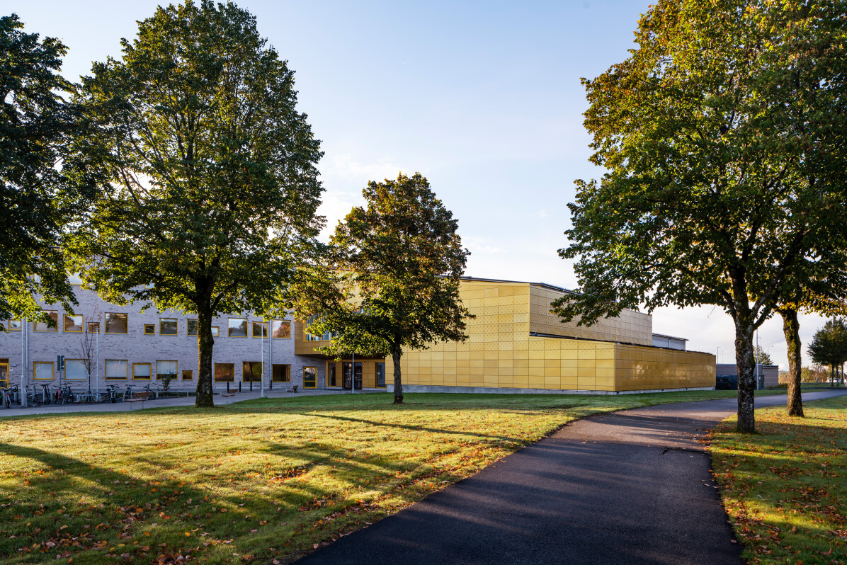 Lyckeskolan i Kinna, fotograferat av arkitekturfotograf Mattias Hamrén.