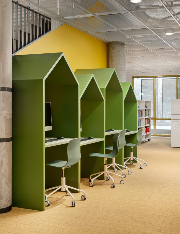 The Rosengård Library by Panorama Arkitekter, photographed by interior photographer Mattias Hamrén