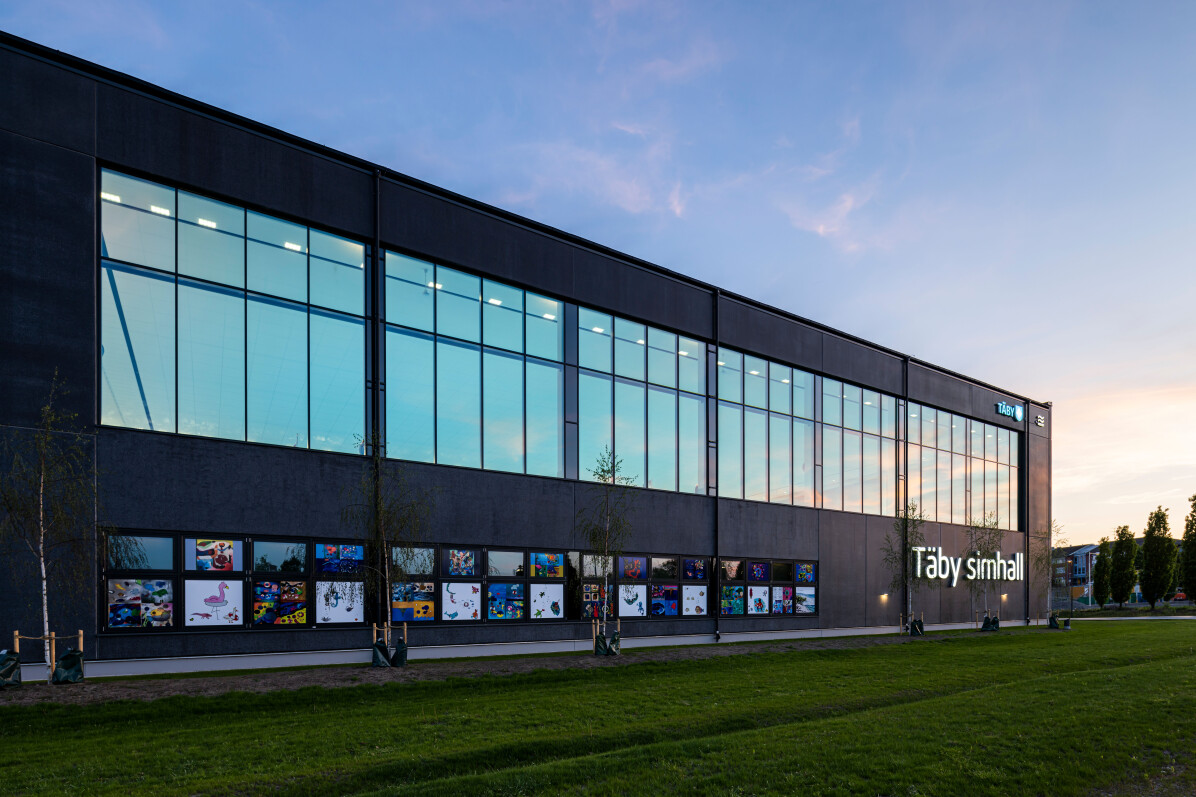 Täby swimming hall, photographed by architectural photographer Mattias Hamrén