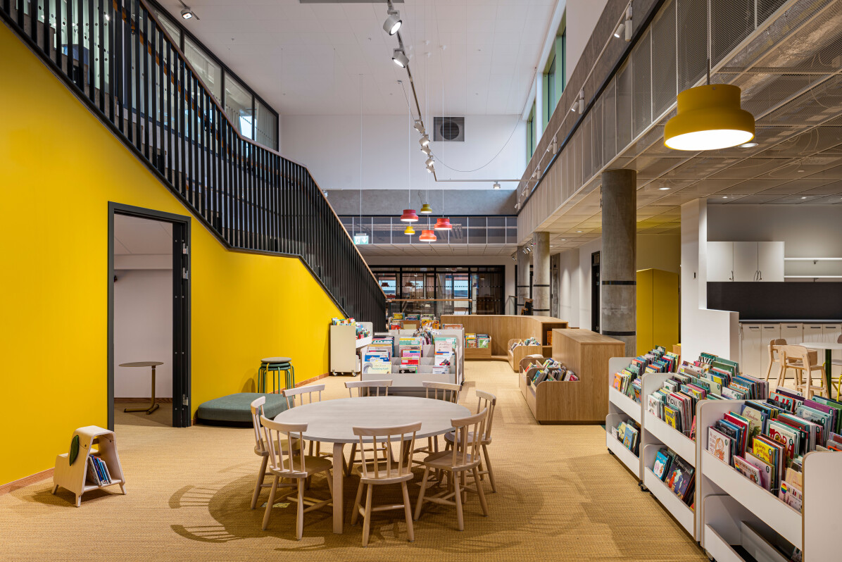 The Rosengård Library by Panorama Arkitekter, photographed by interior photographer Mattias Hamrén