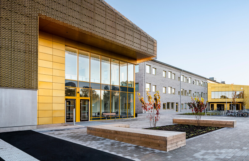 Lyckeskolan i Kinna, fotograferat av arkitekturfotograf Mattias Hamrén.