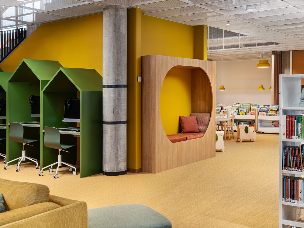 The Rosengård Library by Panorama Arkitekter, photographed by interior photographer Mattias Hamrén