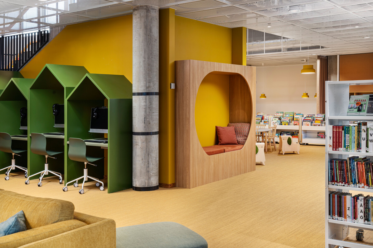 The Rosengård Library by Panorama Arkitekter, photographed by interior photographer Mattias Hamrén