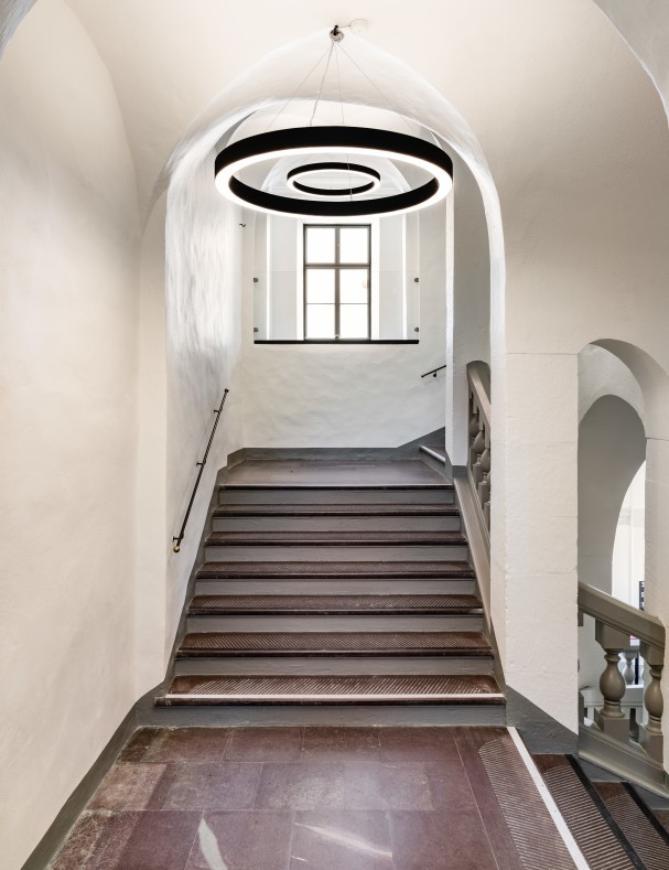 Stockholm City Museum staircase. Photographed by architectural photographer Mattias Hamrén.