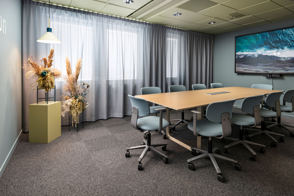 Interior photo of a conference room, designed by Bang Universe