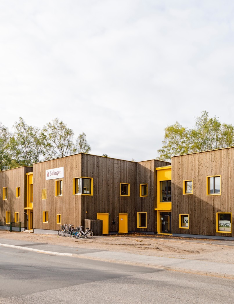 Förskolan Solängen i Huddinge, fotograferat av arkitekturfotograf Mattias Hamrén.