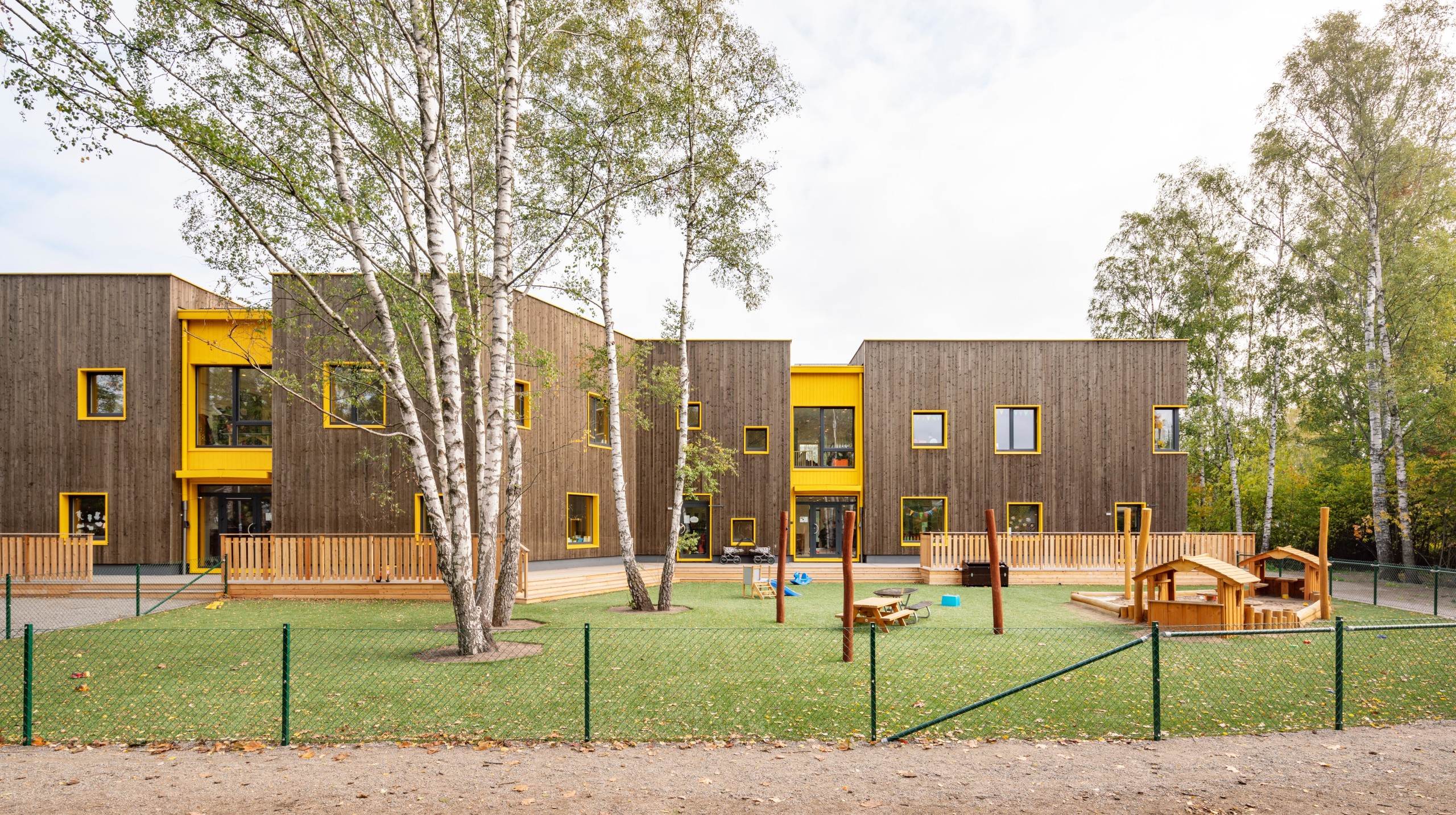 Förskolan Solängen i Huddinge, fotograferat av arkitekturfotograf Mattias Hamrén.