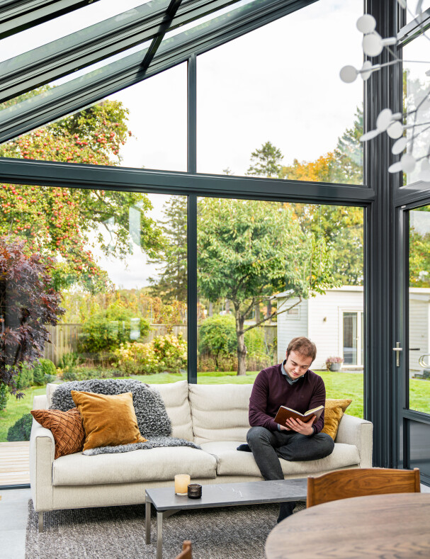 Product photography of Solarlux glass partitions and glass roofs, photographer Mattias Hamrén