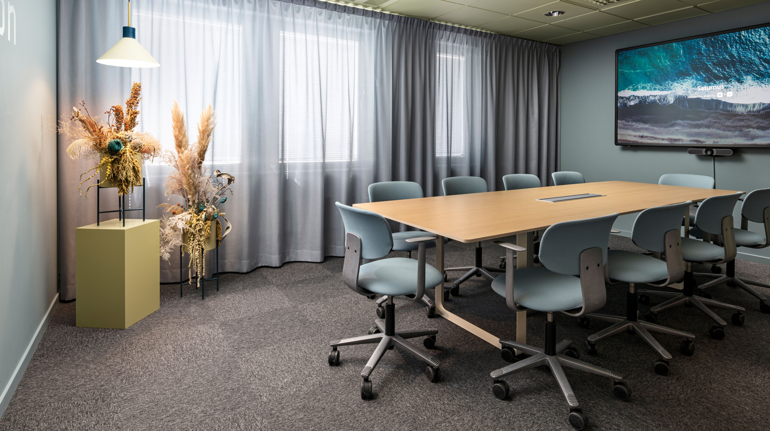 Interior photo of a conference room, designed by Bang Universe