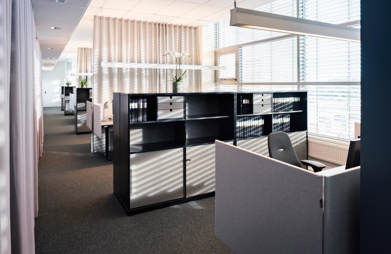 Office desks at a modern office